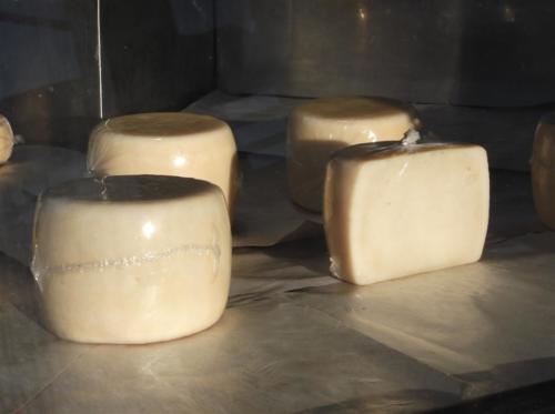 Ladotyri (local oil cheese) in Mantamados